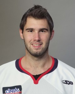 <b>Maxime Clermont</b> stopped 31 of 32 shots in the K-Wings 3-1 win - MaximeClermontKalamazooWings-239x300