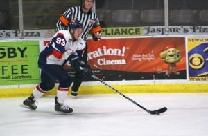 Justin Taylor scored the lone goal for the K-Wings in their 2-1 loss to the Stingrays on Wednesday night.  Photo by Darlene Ferrari